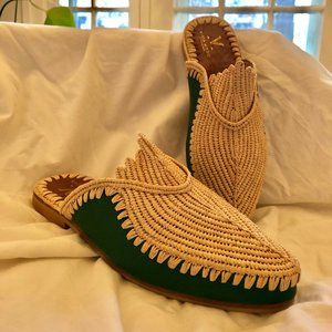 Handmade Moroccan Raffia Slides/size 41(us9.5)